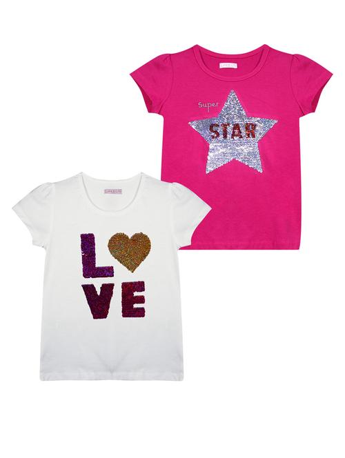 girls multicolored set of 2 printed regular tee - 21338713 - Very Small Image - 1