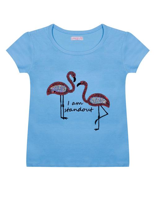 girls round neck front printed regular tee - 21338760 - Very Small Image - 1