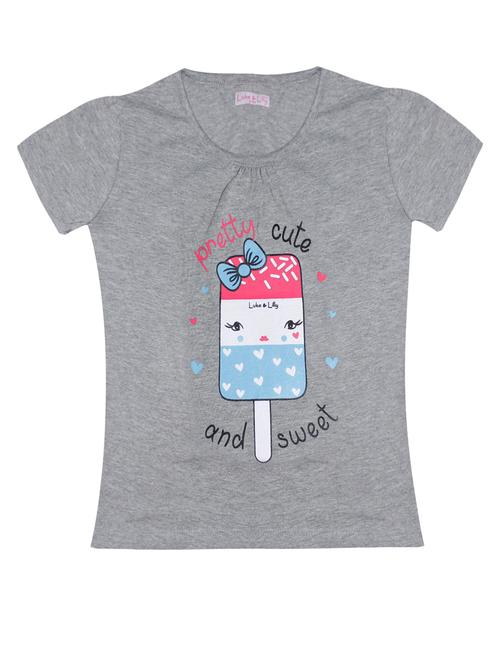 grey cotton front print tee - 21338762 - Very Small Image - 1