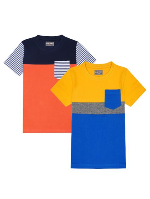 kids pack of 2 color block t-shirts - 21338831 - Very Small Image - 1