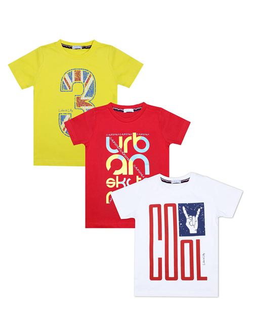kids pack of 3 printed t-shirts - 21339054 - Very Small Image - 1