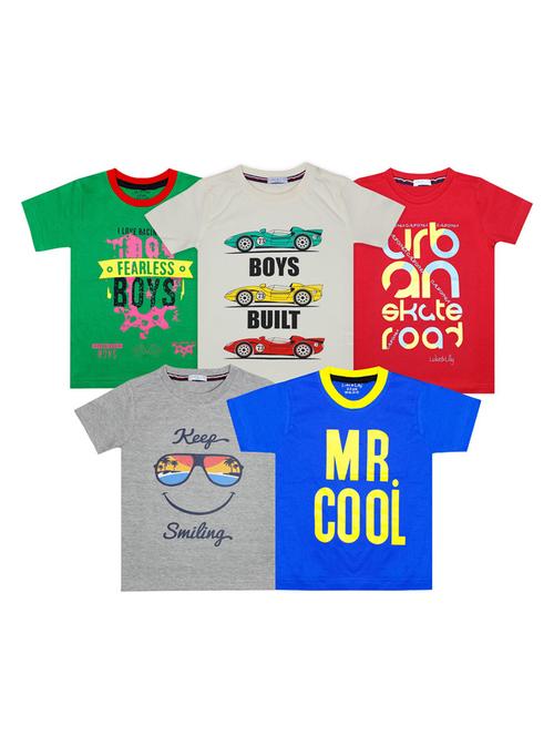 boys pack of 5 cotton t-shirt - 21339096 - Very Small Image - 1