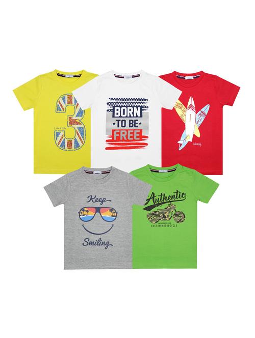 kids pack of 5 printed t-shirts - 21339097 - Very Small Image - 1