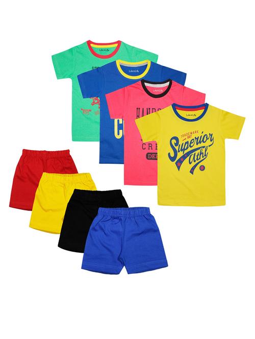 boys multicolored set of 4 printed shorts set - 21339136 - Very Small Image - 1