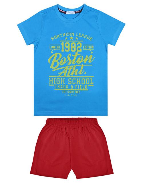 boys round neck graphic printed shorts set - 21339138 - Very Small Image - 1