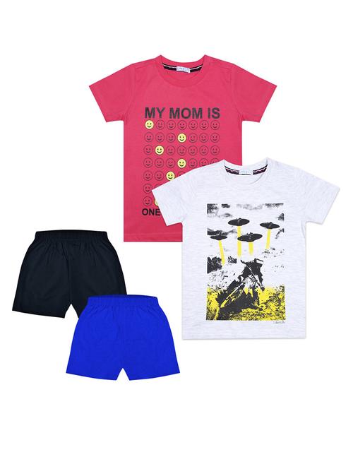 boys round neck set of 2 graphic shorts set - 21339186 - Very Small Image - 1