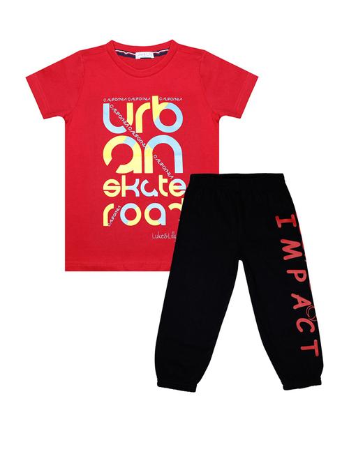boys printed full length twin set - 21339261 - Very Small Image - 1
