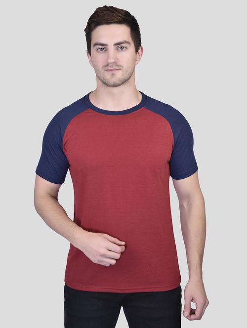 men color block round neck t-shirt - 21340539 - Very Small Image - 1