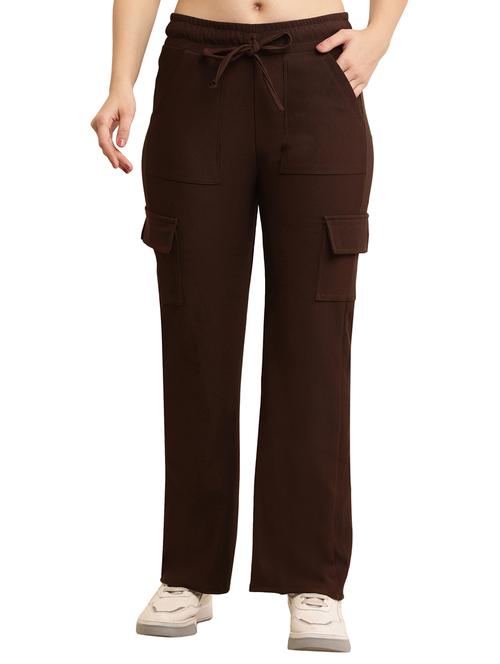 women brown cotton blend cargo - 21341070 - Very Small Image - 1