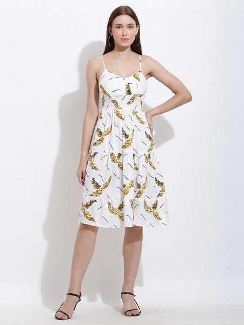 women printed shoulder strap tiered dress - 21341089 - Very Small Image - 1