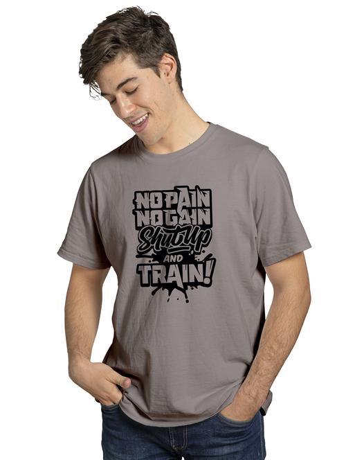 men front print round neck t-shirt - 21341282 - Very Small Image - 1