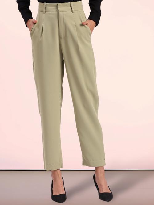 women green polyester tailored pants - 21344917 - Very Small Image - 1