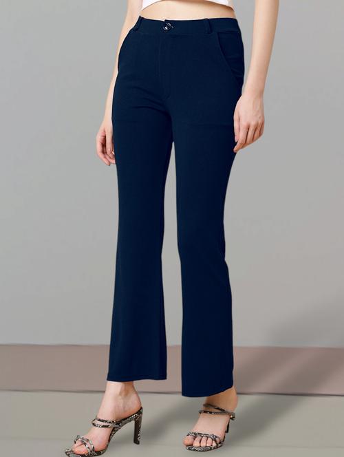 women solid mid rise bootcut trouser - 21345201 - Very Small Image - 1