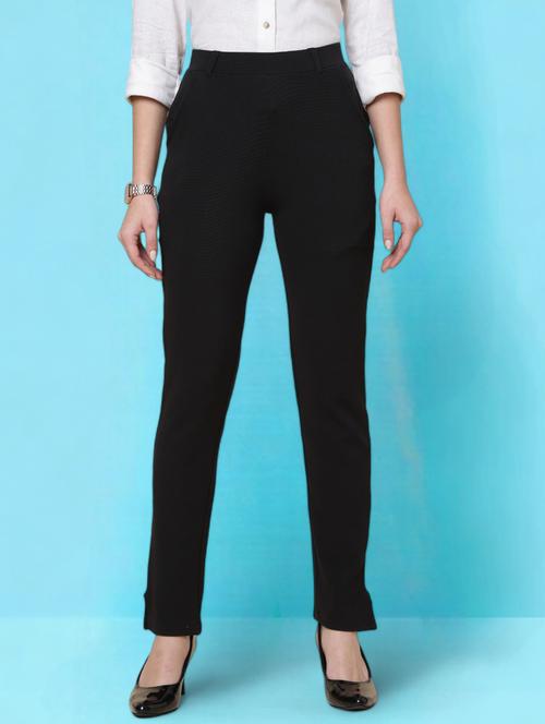 women solid mid rise cigarette pants - 21345240 - Very Small Image - 1