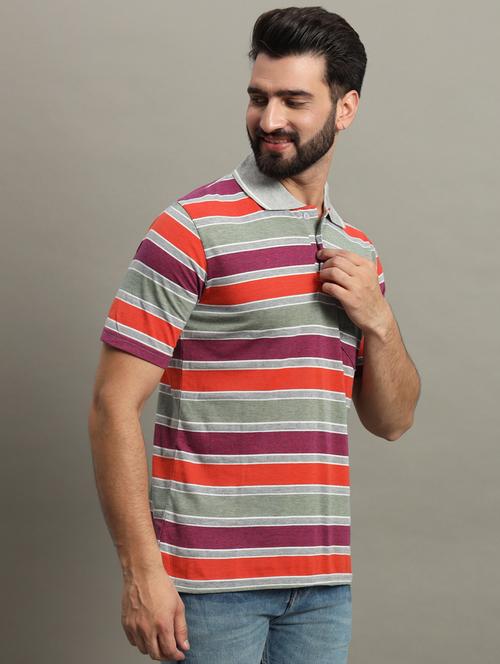 men striped polo t-shirt - 21345287 - Very Small Image - 1