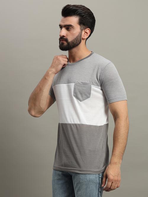 men color block round neck t-shirt - 21345299 - Very Small Image - 1