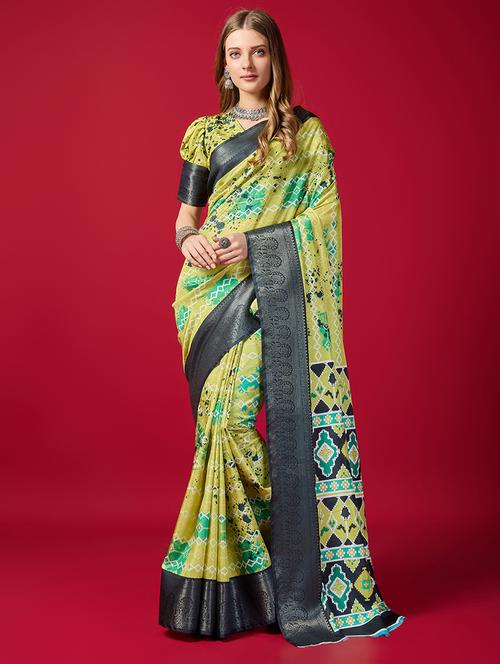 women printed bordered saree with blouse - 21345307 - Very Small Image - 1