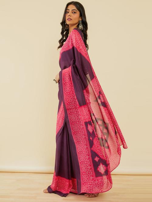 peach art silk printed saree - 21345742 - Very Small Image - 1