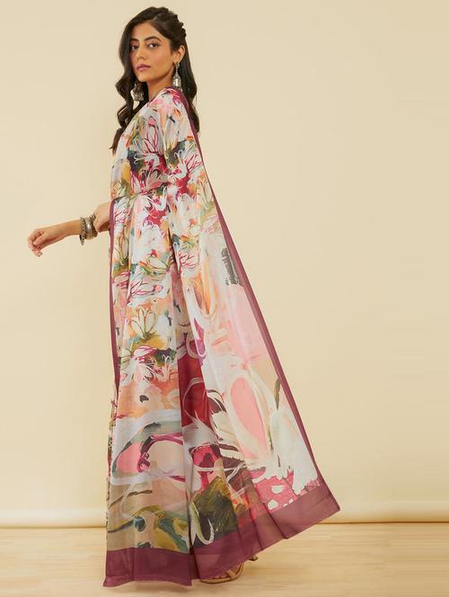 women printed saree with blouse - 21345749 - Very Small Image - 1