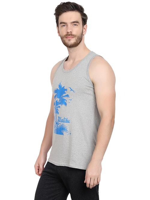 men printed round neck vest - 21345869 - Very Small Image - 1