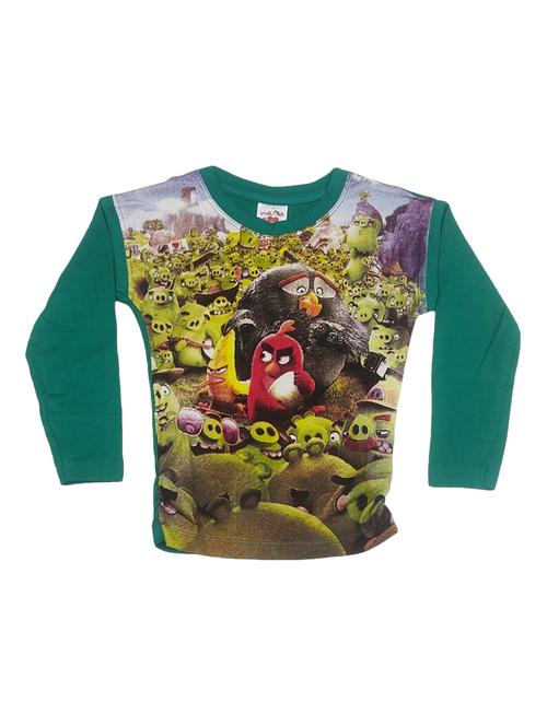kids green cotton blend regular tee - 21346096 - Very Small Image - 1