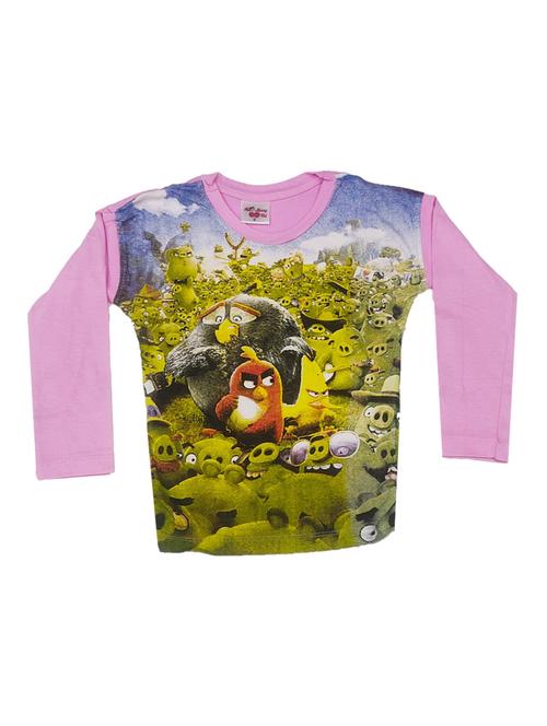 kids pink cotton blend regular tee - 21346097 - Very Small Image - 1