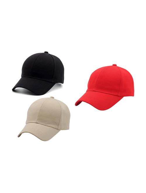 men's solid pack of 3 cap - 21346605 - Very Small Image - 1