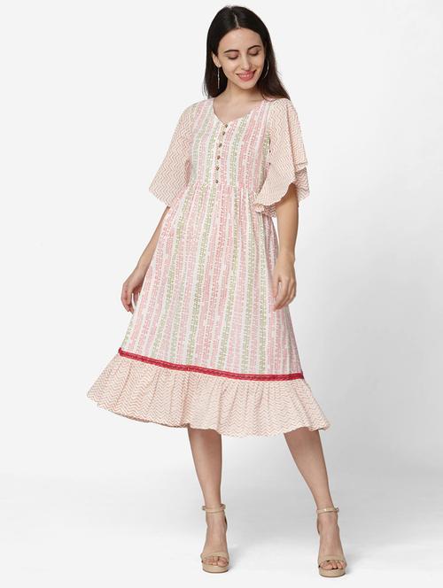 women off white flared ethnic dress - 21347839 - Very Small Image - 1