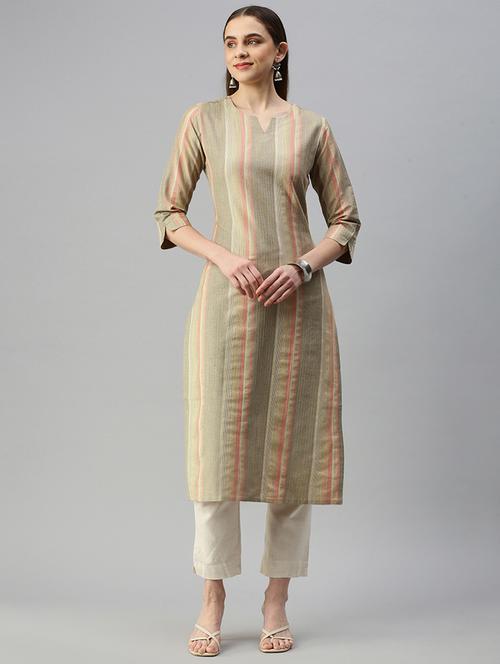 women three quarter sleeve straight kurta - 21347914 - Very Small Image - 1