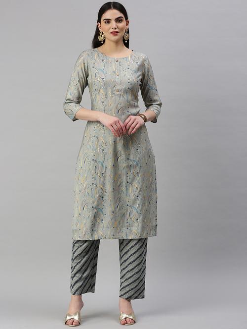 women green kurta pant set - 21348044 - Very Small Image - 1
