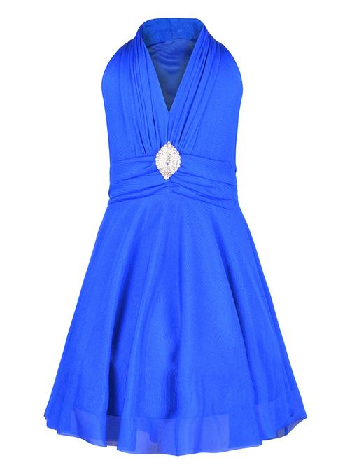 girla blue solid a-line frock - 21348800 - Very Small Image - 1