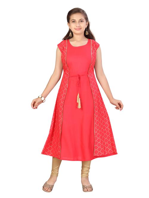 pink cotton kurta legging suit set - 21348925 - Very Small Image - 1