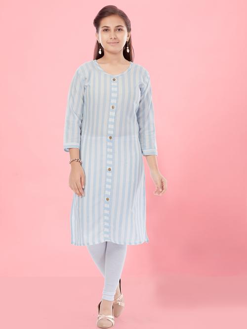 girls stripes kurta legging set - 21348964 - Very Small Image - 1