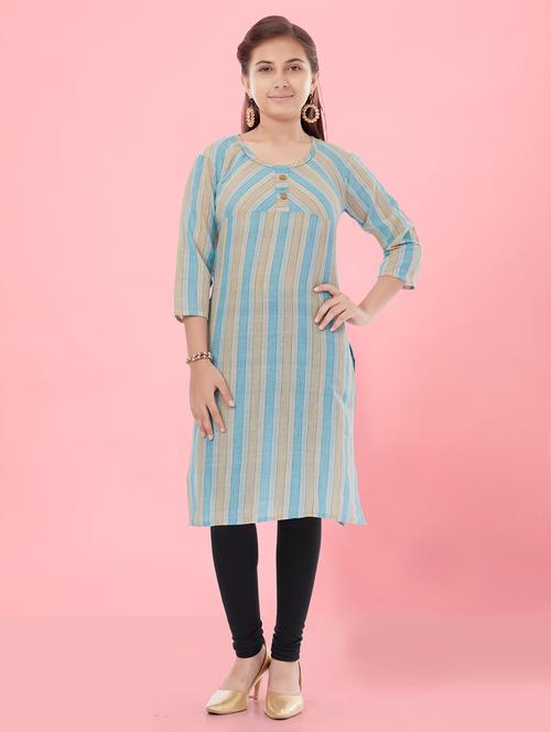 girls stripes kurta legging set - 21348966 - Very Small Image - 1