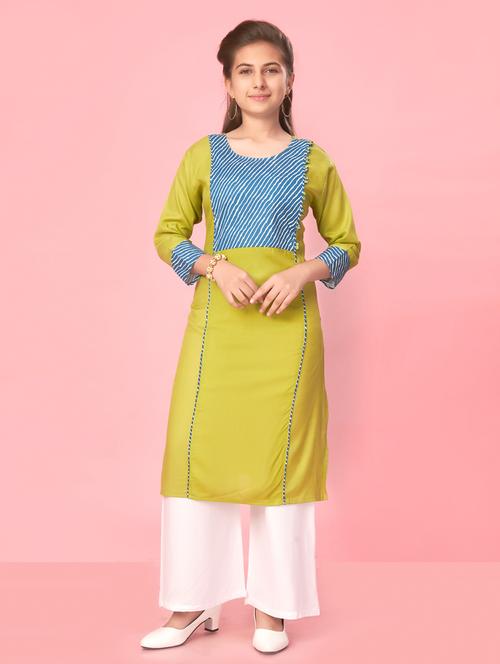 girls printed kurta palazzo suit set - 21349009 - Very Small Image - 1