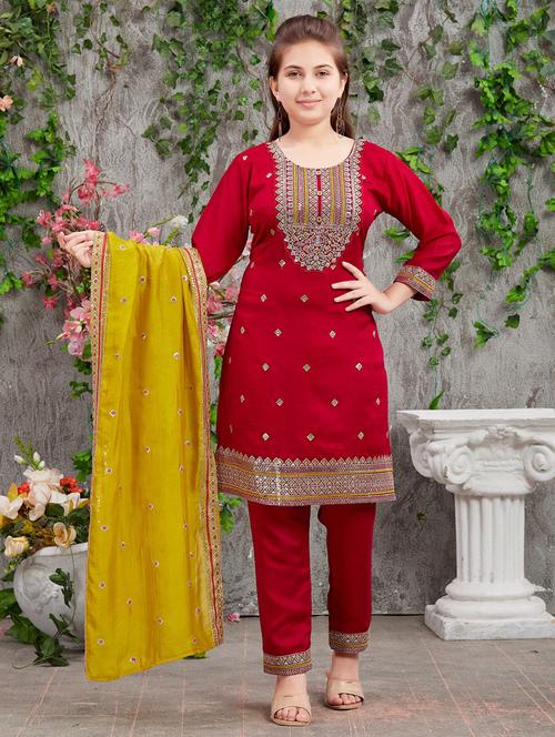 girls top and bottom ethnic wear sets - 21349108 - Very Small Image - 1