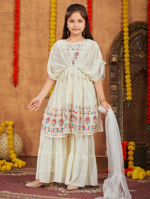 girls top and bottom ethnic wear sets - 21349187 - Very Small Image - 1