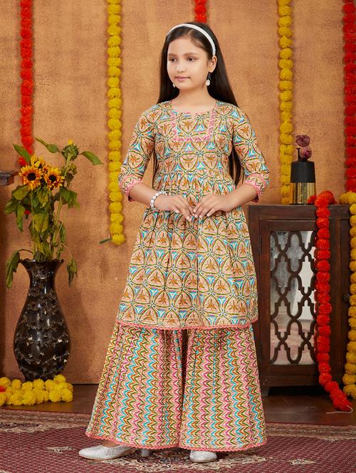 girls top and bottom ethnic wear sets - 21349192 - Very Small Image - 1