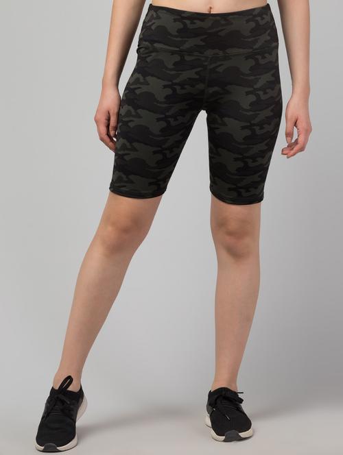 women's printed mid rise active wear shorts - 21349234 - Very Small Image - 1