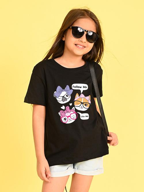 girls front print cotton tee - 21349876 - Very Small Image - 1
