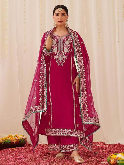 women embroidered long sleeve suit set - 21350237 - Very Small Image - 1