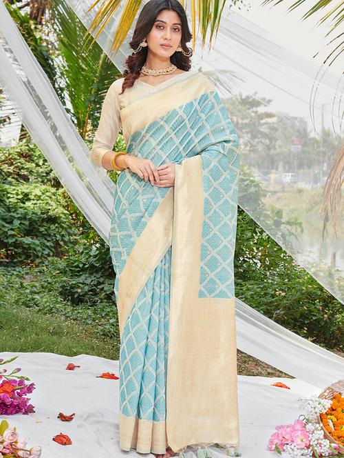 women self design handloom saree - 21350444 - Very Small Image - 1