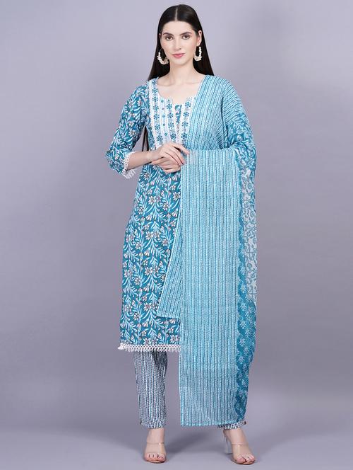 women printed kurta pant with dupatta set - 21350610 - Very Small Image - 1