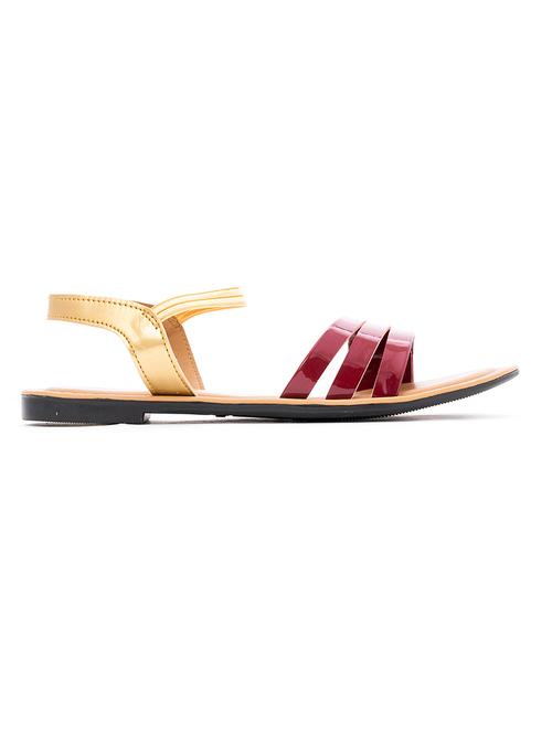 maroon synthetic back strap sandals - 21351202 - Very Small Image - 1