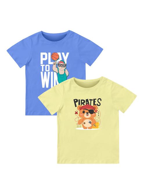 set of 2 multi colored cotton blend t-shirt - 21351416 - Very Small Image - 1