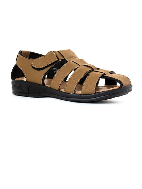 tan synthetic slip on sandals - 21351926 - Very Small Image - 1