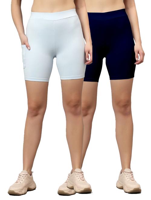 pack of 2 solid active wear shorts - 21352395 - Very Small Image - 1