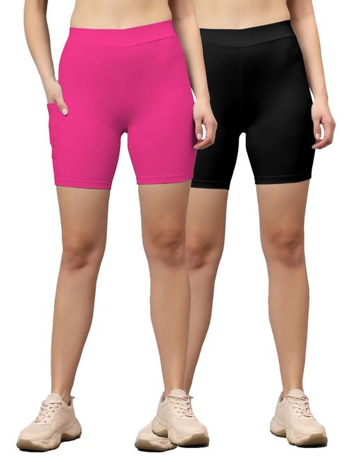 pack of 2 solid active wear shorts - 21352396 - Very Small Image - 1