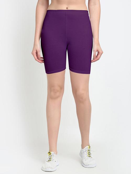 women's solid mid rise active wear shorts - 21352541 - Very Small Image - 1