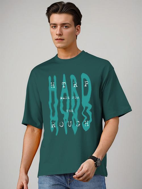 teal cotton front print tshirt - 21352994 - Very Small Image - 1